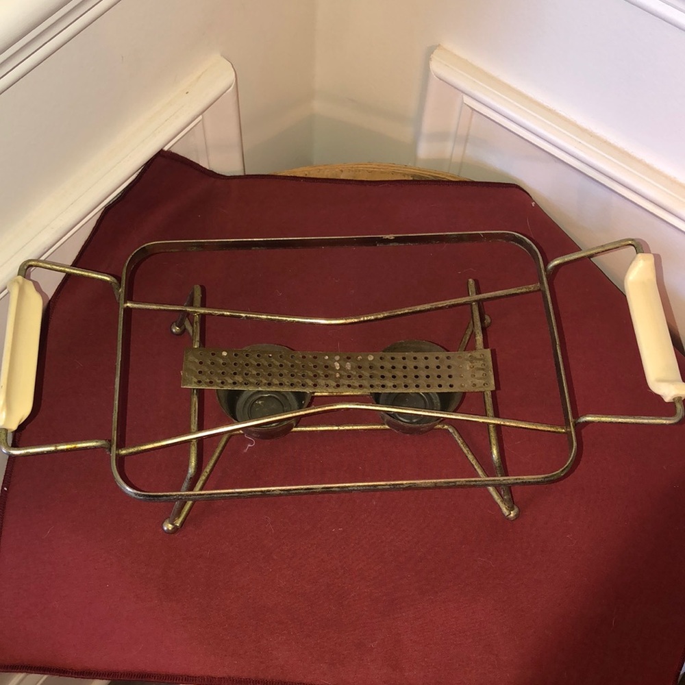 Vintage chafing tray rectangular with softly curved corners